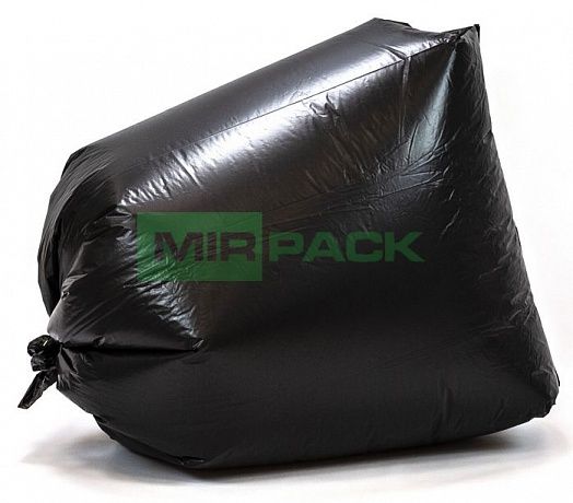 Пакеты для мусора 240 литров, 60 мкм, ПВД, в пачках длинные 93х140 , 2х слойные, в упаковке 100 штук, черные - Вид 3